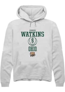 Kennedi Watkins  Rally Ohio Bobcats Mens White NIL Sport Icon Long Sleeve Hoodie