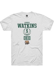 Kennedi Watkins  Ohio Bobcats White Rally NIL Sport Icon Short Sleeve T Shirt