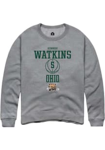 Kennedi Watkins  Rally Ohio Bobcats Mens Graphite NIL Sport Icon Long Sleeve Crew Sweatshirt