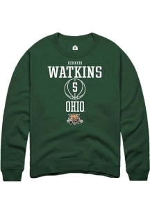 Kennedi Watkins  Rally Ohio Bobcats Mens Green NIL Sport Icon Long Sleeve Crew Sweatshirt