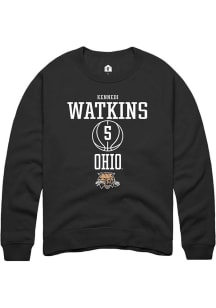 Kennedi Watkins  Rally Ohio Bobcats Mens Black NIL Sport Icon Long Sleeve Crew Sweatshirt