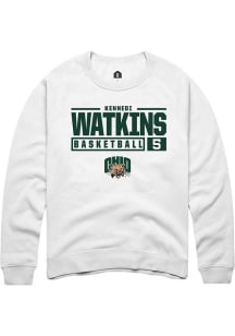 Kennedi Watkins  Rally Ohio Bobcats Mens White NIL Stacked Box Long Sleeve Crew Sweatshirt