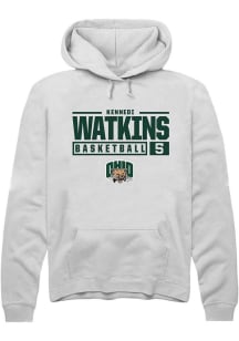 Kennedi Watkins  Rally Ohio Bobcats Mens White NIL Stacked Box Long Sleeve Hoodie