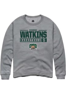 Kennedi Watkins  Rally Ohio Bobcats Mens Graphite NIL Stacked Box Long Sleeve Crew Sweatshirt