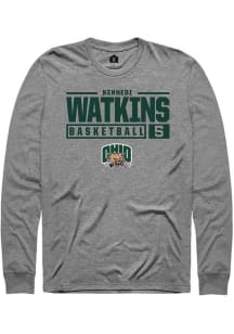 Kennedi Watkins  Ohio Bobcats Graphite Rally NIL Stacked Box Long Sleeve T Shirt