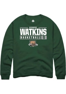 Kennedi Watkins  Rally Ohio Bobcats Mens Green NIL Stacked Box Long Sleeve Crew Sweatshirt