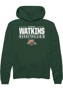 Kennedi Watkins  Rally Ohio Bobcats Mens Green NIL Stacked Box Long Sleeve Hoodie