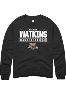 Kennedi Watkins  Rally Ohio Bobcats Mens Black NIL Stacked Box Long Sleeve Crew Sweatshirt