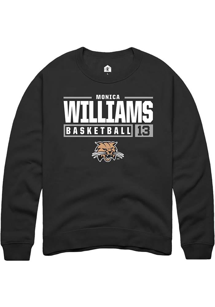 Monica Williams Rally Ohio Bobcats Mens NIL Stacked Box Long Sleeve Crew Sweatshirt