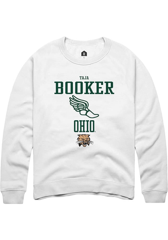 Taja Booker Rally Ohio Bobcats Mens NIL Sport Icon Long Sleeve Crew Sweatshirt