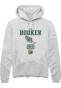 Taja Booker  Rally Ohio Bobcats Mens White NIL Sport Icon Long Sleeve Hoodie