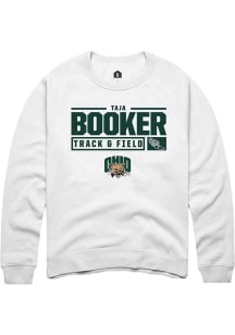 Taja Booker  Rally Ohio Bobcats Mens White NIL Stacked Box Long Sleeve Crew Sweatshirt