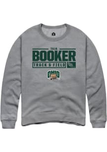 Taja Booker  Rally Ohio Bobcats Mens Graphite NIL Stacked Box Long Sleeve Crew Sweatshirt