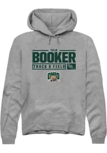 Taja Booker  Rally Ohio Bobcats Mens Graphite NIL Stacked Box Long Sleeve Hoodie