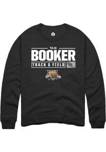 Taja Booker  Rally Ohio Bobcats Mens Black NIL Stacked Box Long Sleeve Crew Sweatshirt