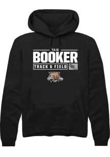 Taja Booker  Rally Ohio Bobcats Mens Black NIL Stacked Box Long Sleeve Hoodie