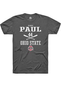 Alonzo Paul  Ohio State Buckeyes Dark Grey Rally NIL Sport Icon Short Sleeve T Shirt