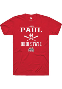 Alonzo Paul  Ohio State Buckeyes Red Rally NIL Sport Icon Short Sleeve T Shirt