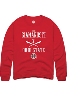 Nick Giamarusti  Rally Ohio State Buckeyes Mens Red NIL Sport Icon Long Sleeve Crew Sweatshirt