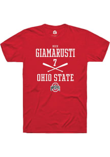 Nick Giamarusti  Ohio State Buckeyes Red Rally NIL Sport Icon Short Sleeve T Shirt