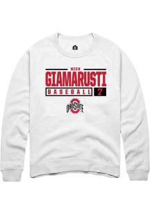 Nick Giamarusti  Rally Ohio State Buckeyes Mens White NIL Stacked Box Long Sleeve Crew Sweatshir..