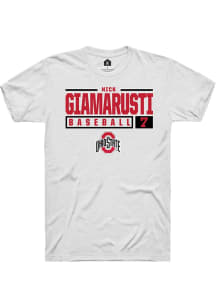 Nick Giamarusti  Ohio State Buckeyes White Rally NIL Stacked Box Short Sleeve T Shirt