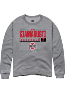 Nick Giamarusti  Rally Ohio State Buckeyes Mens Graphite NIL Stacked Box Long Sleeve Crew Sweats..