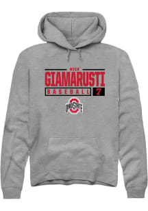 Nick Giamarusti  Rally Ohio State Buckeyes Mens Graphite NIL Stacked Box Long Sleeve Hoodie