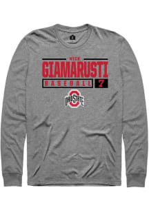 Nick Giamarusti  Ohio State Buckeyes Graphite Rally NIL Stacked Box Long Sleeve T Shirt