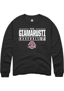 Nick Giamarusti  Rally Ohio State Buckeyes Mens Black NIL Stacked Box Long Sleeve Crew Sweatshir..