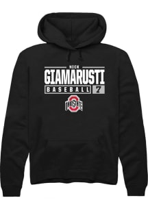 Nick Giamarusti  Rally Ohio State Buckeyes Mens Black NIL Stacked Box Long Sleeve Hoodie