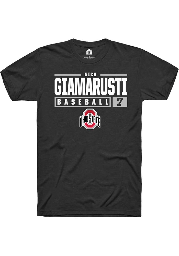 Nick Giamarusti Ohio State Buckeyes Rally NIL Stacked Box Short Sleeve T Shirt