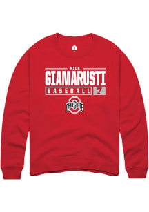 Nick Giamarusti  Rally Ohio State Buckeyes Mens Red NIL Stacked Box Long Sleeve Crew Sweatshirt