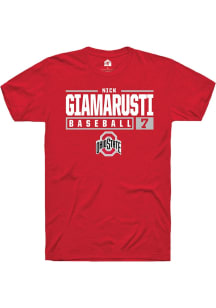 Nick Giamarusti  Ohio State Buckeyes Red Rally NIL Stacked Box Short Sleeve T Shirt