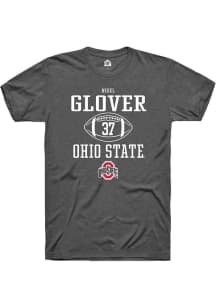 Nigel Glover  Ohio State Buckeyes Dark Grey Rally NIL Sport Icon Short Sleeve T Shirt