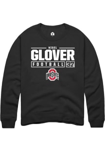 Nigel Glover  Rally Ohio State Buckeyes Mens Black NIL Stacked Box Long Sleeve Crew Sweatshirt