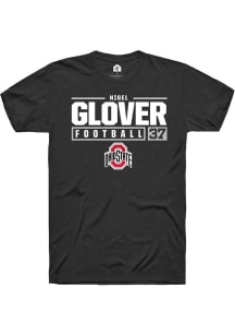 Nigel Glover  Ohio State Buckeyes Black Rally NIL Stacked Box Short Sleeve T Shirt