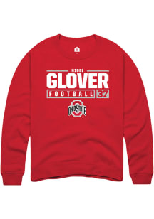 Nigel Glover  Rally Ohio State Buckeyes Mens Red NIL Stacked Box Long Sleeve Crew Sweatshirt
