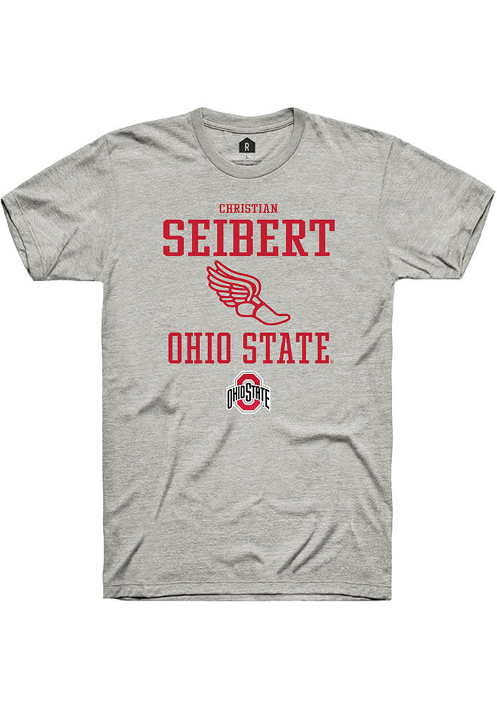 Christian Seibert  Ohio State Buckeyes Ash Rally NIL Sport Icon Short Sleeve T Shirt