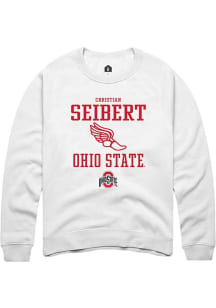 Christian Seibert  Rally Ohio State Buckeyes Mens White NIL Sport Icon Long Sleeve Crew Sweatshi..