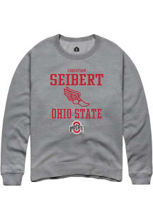 Christian Seibert  Rally Ohio State Buckeyes Mens Graphite NIL Sport Icon Long Sleeve Crew Sweat..