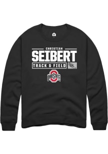 Christian Seibert  Rally Ohio State Buckeyes Mens Black NIL Stacked Box Long Sleeve Crew Sweatsh..