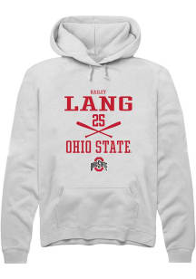 Hailey Lang  Rally Ohio State Buckeyes Mens White NIL Sport Icon Long Sleeve Hoodie