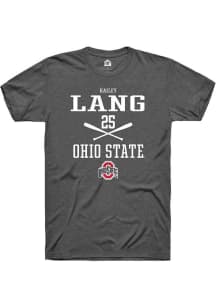 Hailey Lang  Ohio State Buckeyes Dark Grey Rally NIL Sport Icon Short Sleeve T Shirt