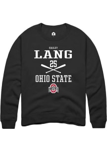 Hailey Lang  Rally Ohio State Buckeyes Mens Black NIL Sport Icon Long Sleeve Crew Sweatshirt