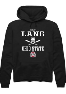 Hailey Lang  Rally Ohio State Buckeyes Mens Black NIL Sport Icon Long Sleeve Hoodie