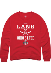 Hailey Lang  Rally Ohio State Buckeyes Mens Red NIL Sport Icon Long Sleeve Crew Sweatshirt