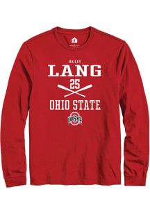 Hailey Lang  Ohio State Buckeyes Red Rally NIL Sport Icon Long Sleeve T Shirt