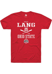 Hailey Lang  Ohio State Buckeyes Red Rally NIL Sport Icon Short Sleeve T Shirt