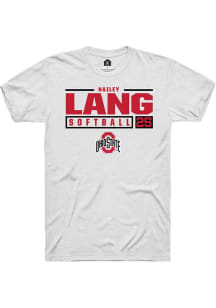 Hailey Lang  Ohio State Buckeyes White Rally NIL Stacked Box Short Sleeve T Shirt